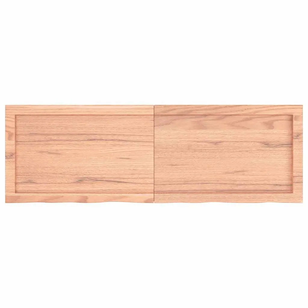 Brown Solid Oak Wood Table Top with Live Edge 120x40x4cm