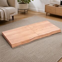 Solid Oak Wooden Table Top, Brown, 120x60x6 cm