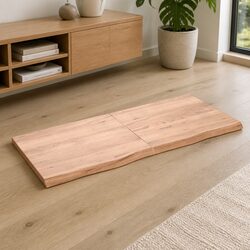 Solid Oak Wood Table Top Brown Folding Replacement Board 140x60cm