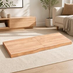 Solid Oak Wooden Table Top with Live Edge 140x60x6 cm