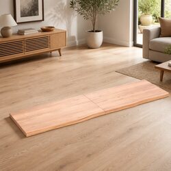 Exceptional Solid Oak Wood Table Top with Live Edge 180x50cm