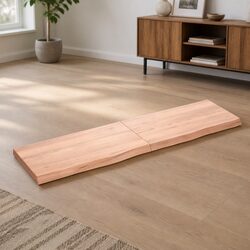 High-Quality Solid Oak Wood Table Top Replacement 180x50x6 cm