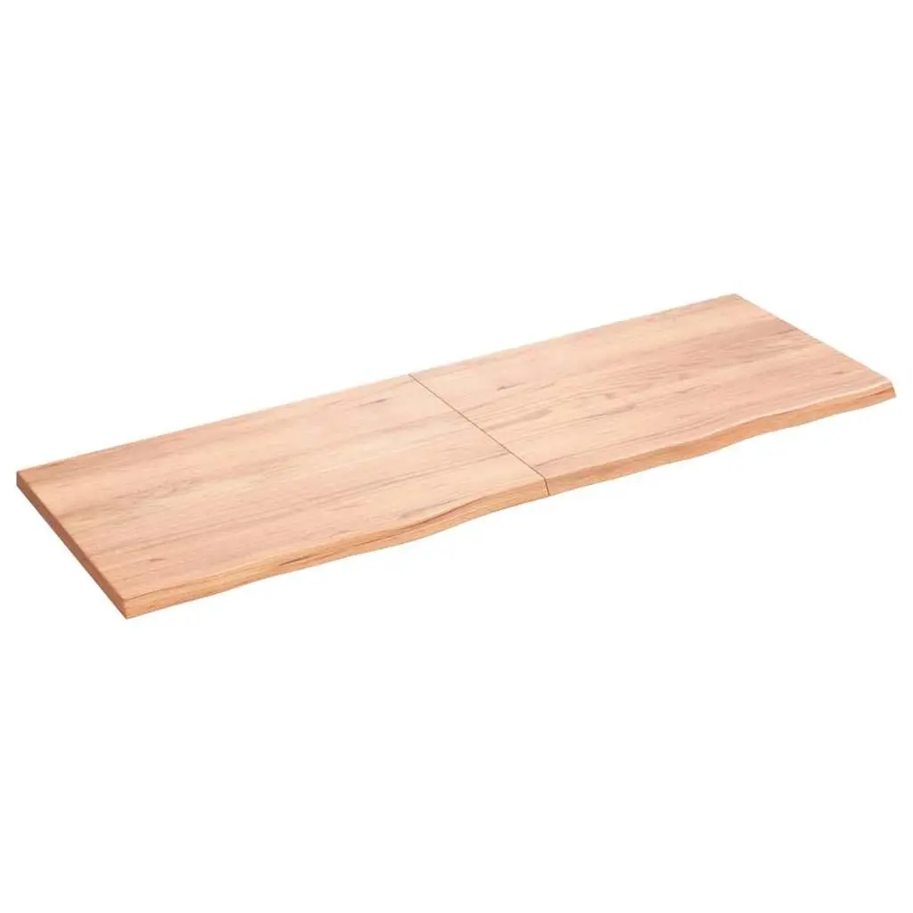 Solid Oak Wood Table Top Brown 180x60x4 cm Folding Treated Natural Live Edge