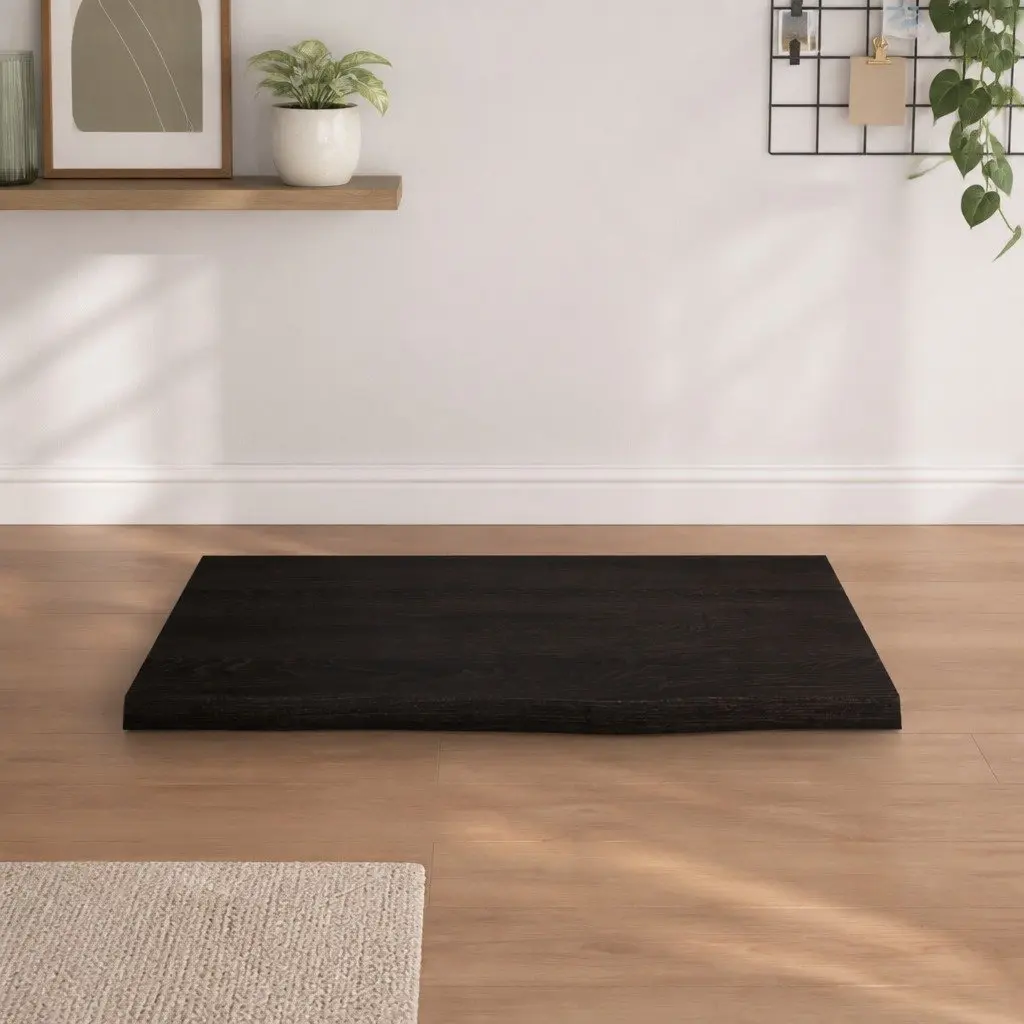 Dark Brown Solid Oak Wood Table Top 60x60x2 cm
