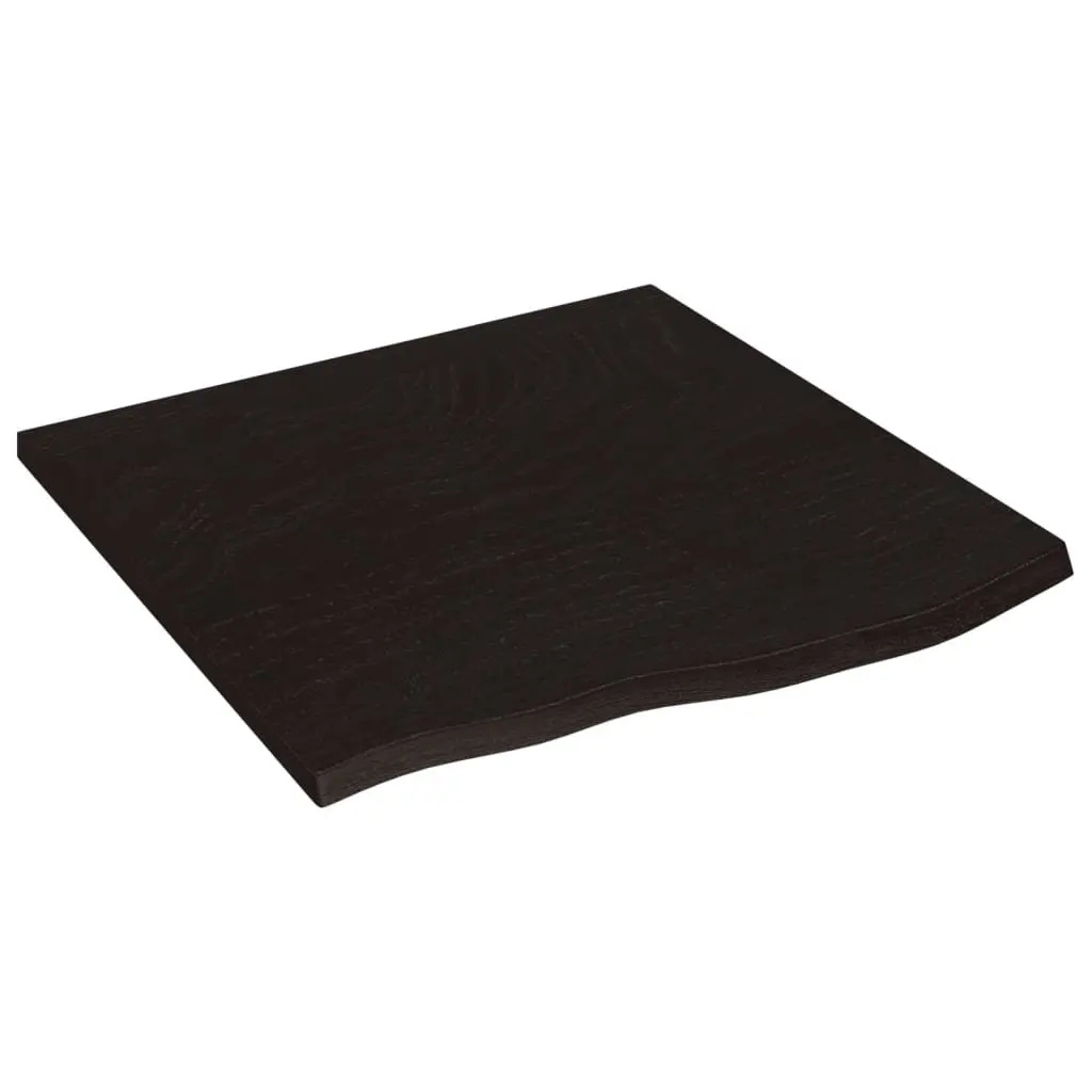 Dark Brown Solid Oak Wood Table Top 60x60x2 cm