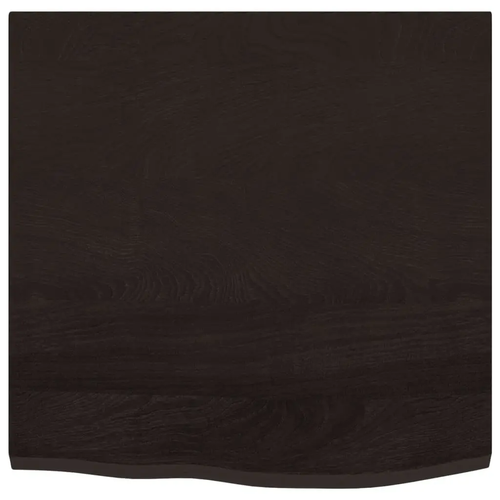 Dark Brown Solid Oak Wood Table Top 60x60x2 cm