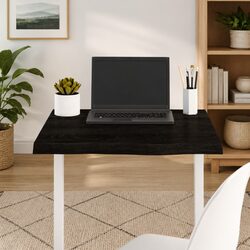 Solid Oak Wood Table Top 60x60x4 cm Dark Brown