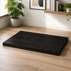 Solid Oak Wood Table Top 60x60x4 cm Dark Brown