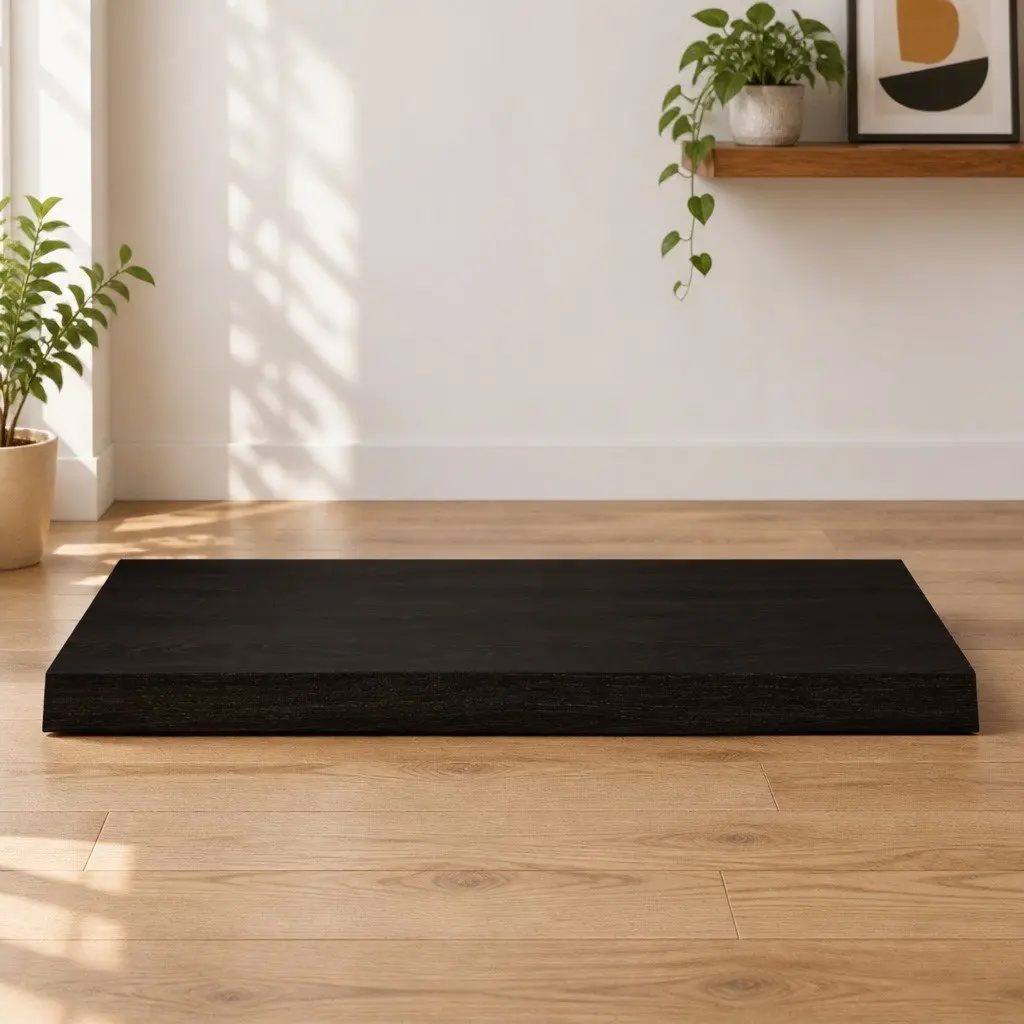 Dark Brown Solid Oak Wood Tabletop with Live Edge 80x50x6 cm