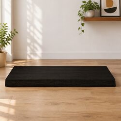 Dark Brown Solid Oak Wood Tabletop with Live Edge 80x50x6 cm
