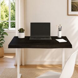Solid Oak Wooden Table Top Dark Brown 80x60x4 cm
