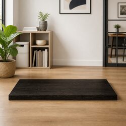 Solid Oak Wooden Table Top Dark Brown 80x60x4 cm