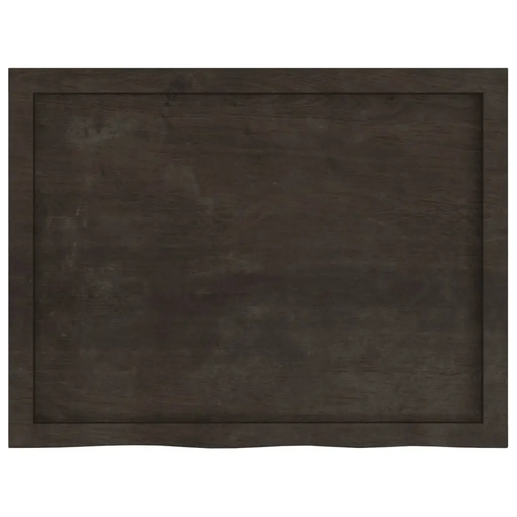 Solid Oak Wooden Table Top Dark Brown 80x60x4 cm