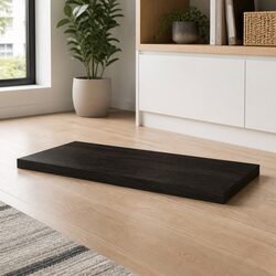 Solid Oak Wooden Table Top in Dark Brown Finish 80x60x6 cm