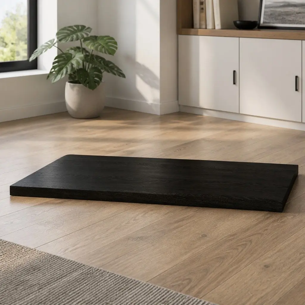 Handcrafted Solid Oak Wood Table Top in Dark Brown 100x40cm