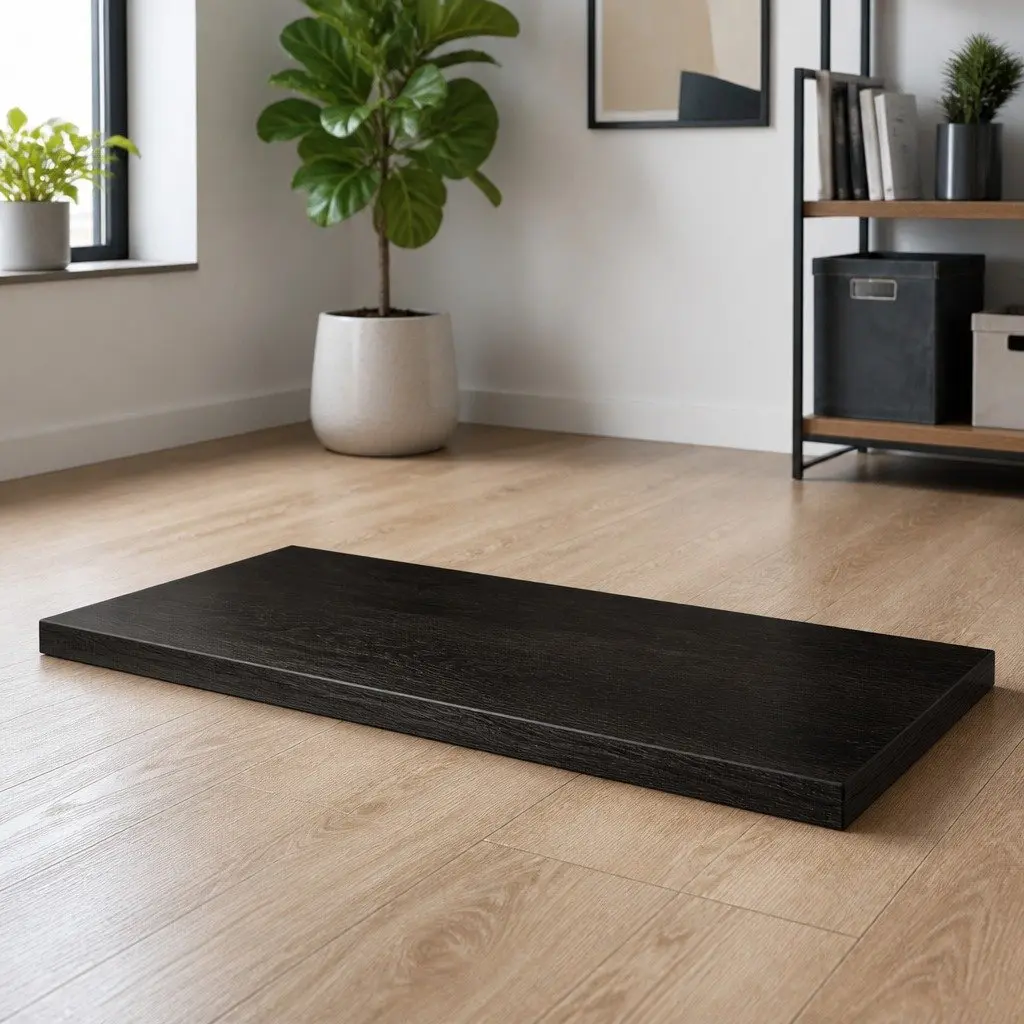 Solid Oak Wood Table Top Dark Brown 100x40x6cm Treated Live Edge Replacement