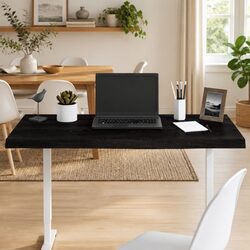 Solid Oak Wood Table Top 100x50cm Dark Brown Treated Replacement DIY Furniture