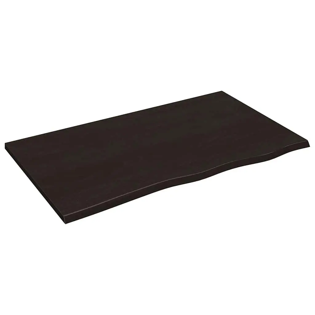 Handcrafted Dark Brown Solid Oak Table Top 100x60 cm