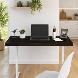 Table Top Dark Brown Solid Oak Wood 100x60x4 cm Treated Live Edge Replacement