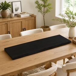 Solid Oak Wood Table Top 120x40cm Dark Brown Treated Wooden Replacement Board