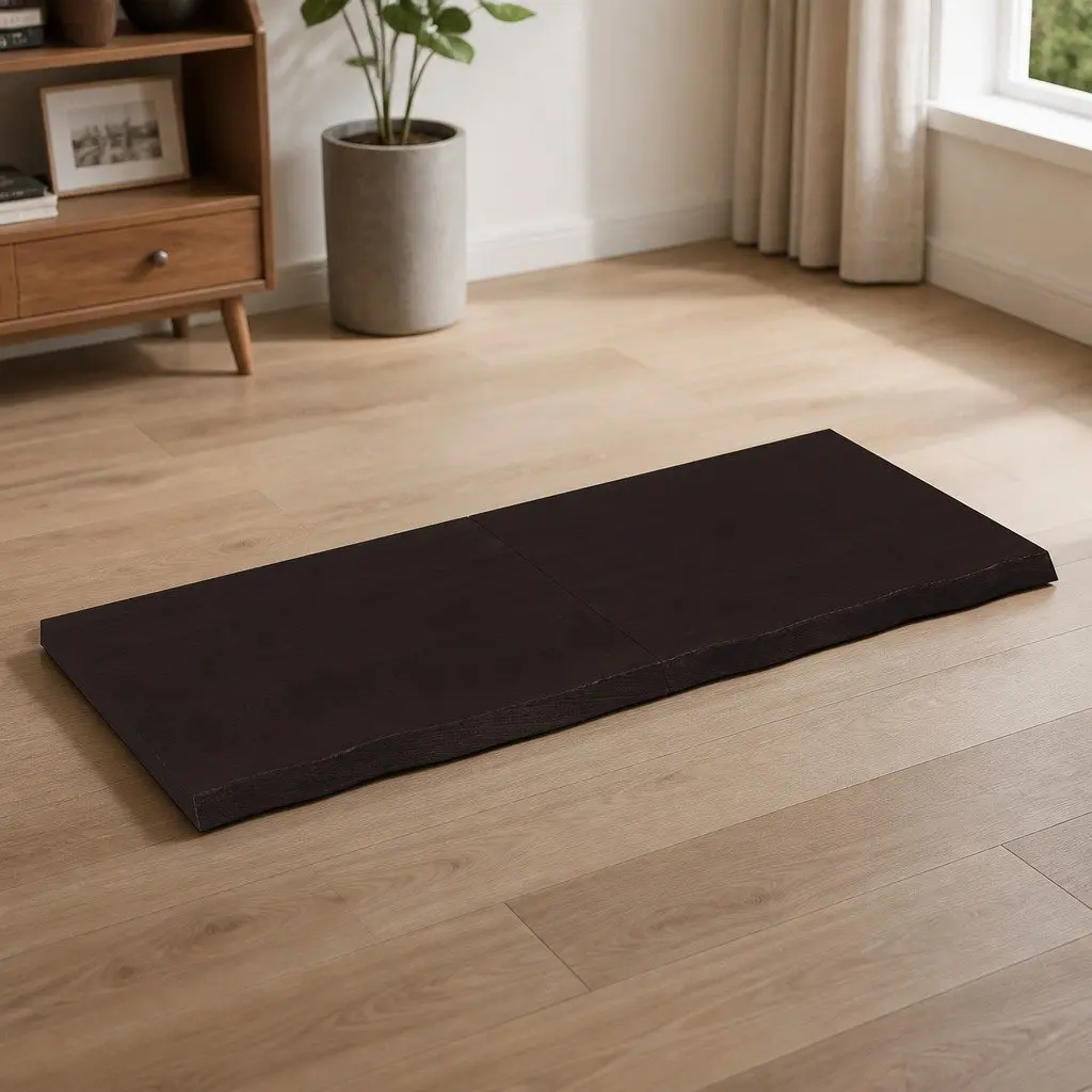 Dark Brown Solid Oak Wood Tabletop 120x50cm