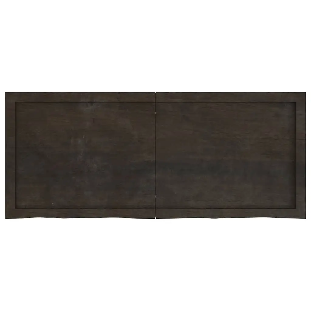 Dark Brown Solid Oak Wood Tabletop 120x50cm
