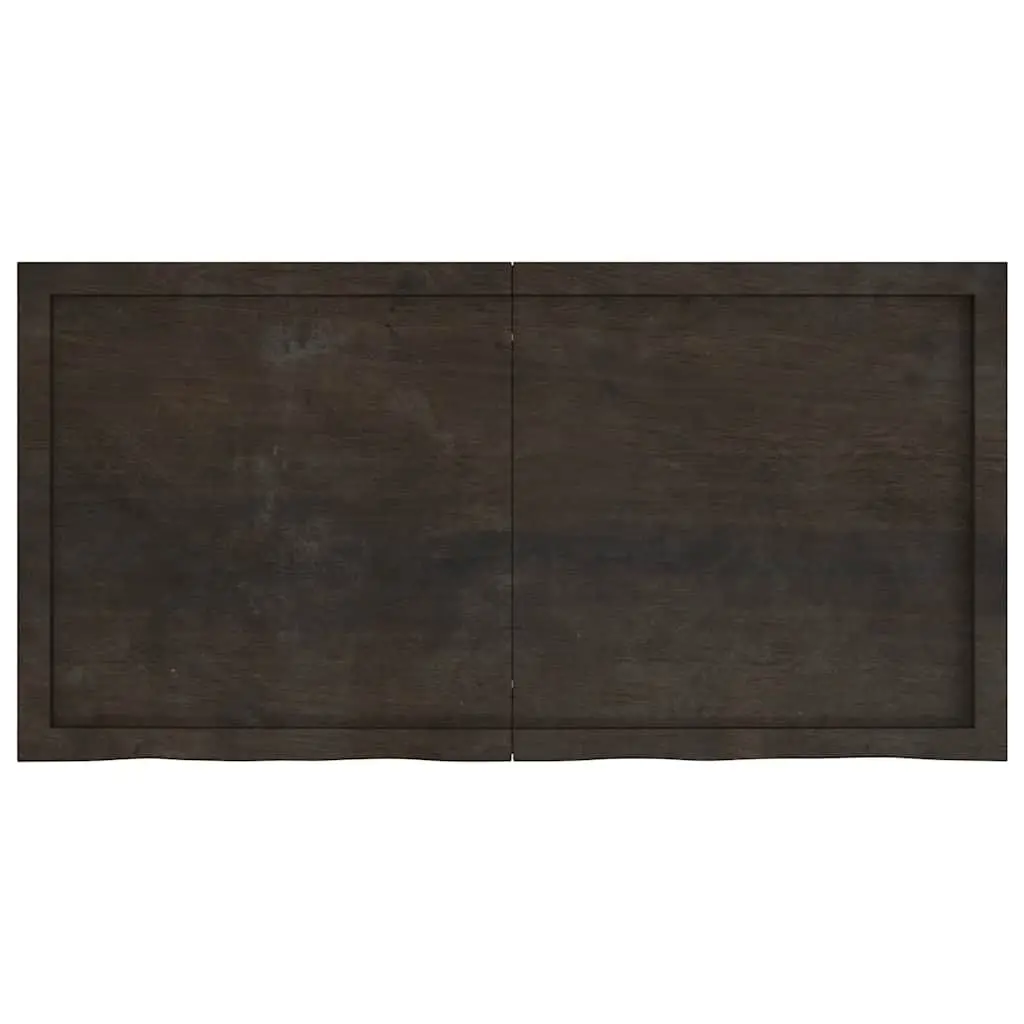 Solid Oak Wood Table Top in Dark Brown 120x60cm
