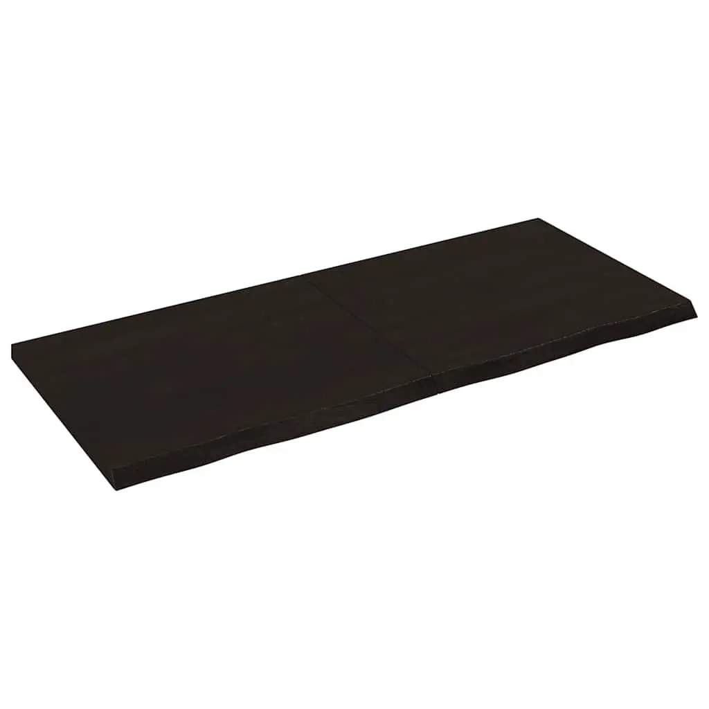 Dark Brown Solid Oak Wooden Table Top 140x60cm