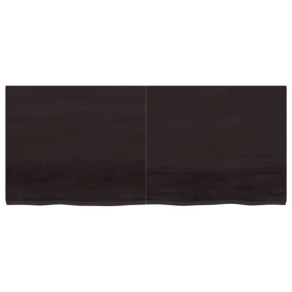 Dark Brown Solid Oak Wooden Table Top 140x60cm