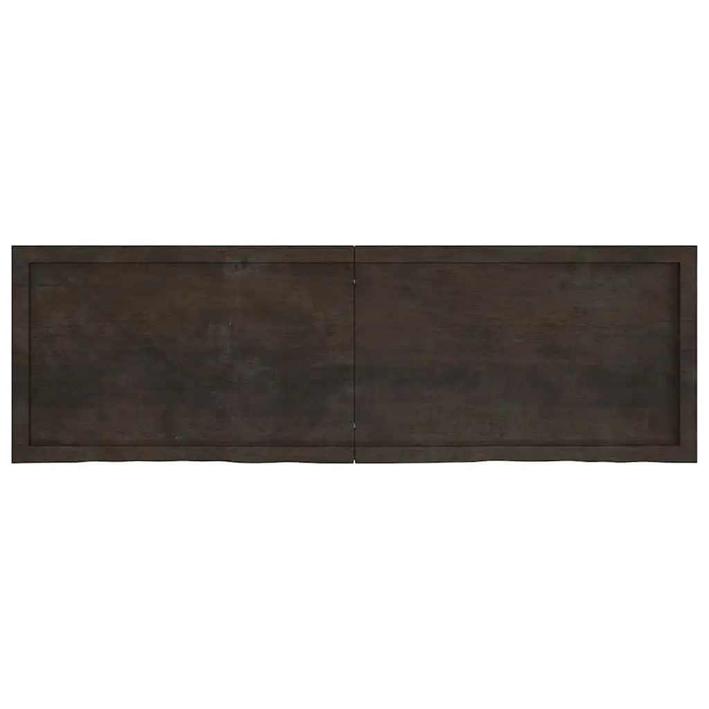 Handmade Dark Brown Solid Oak Wood Table Top 160x50x4 cm