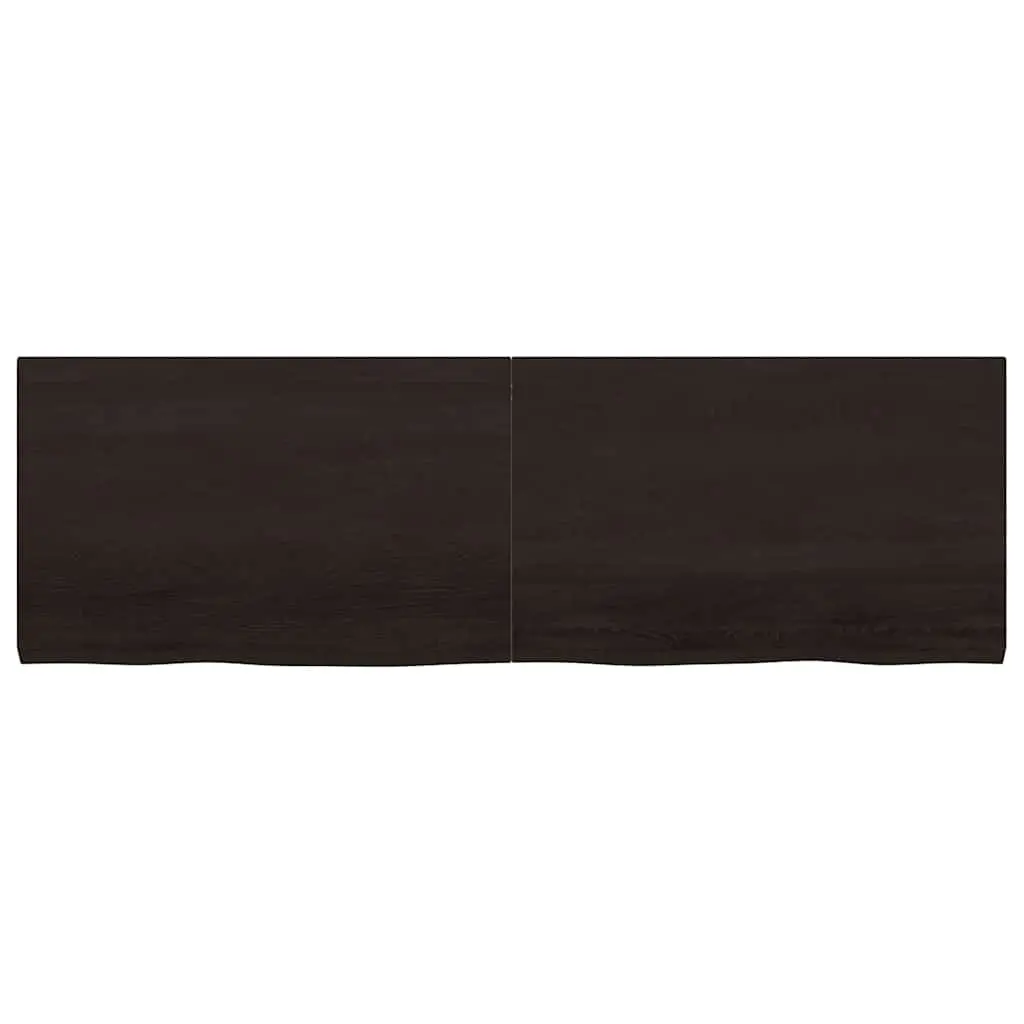 Handmade Dark Brown Solid Oak Wood Table Top 160x50x4 cm