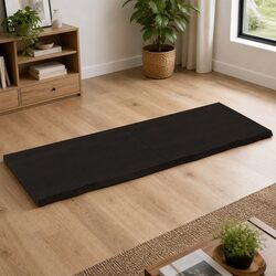 Durable Solid Oak Wood Tabletop in Dark Brown 160x60cm