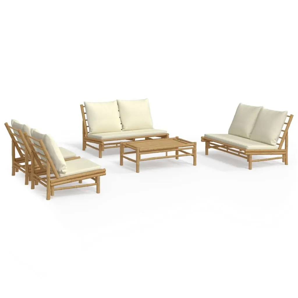 Bamboo Modular 5-Piece Garden Lounge Set with Cushions