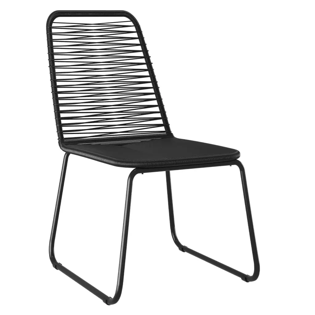 5 Piece Garden Dining Set with Black Table and Chairs