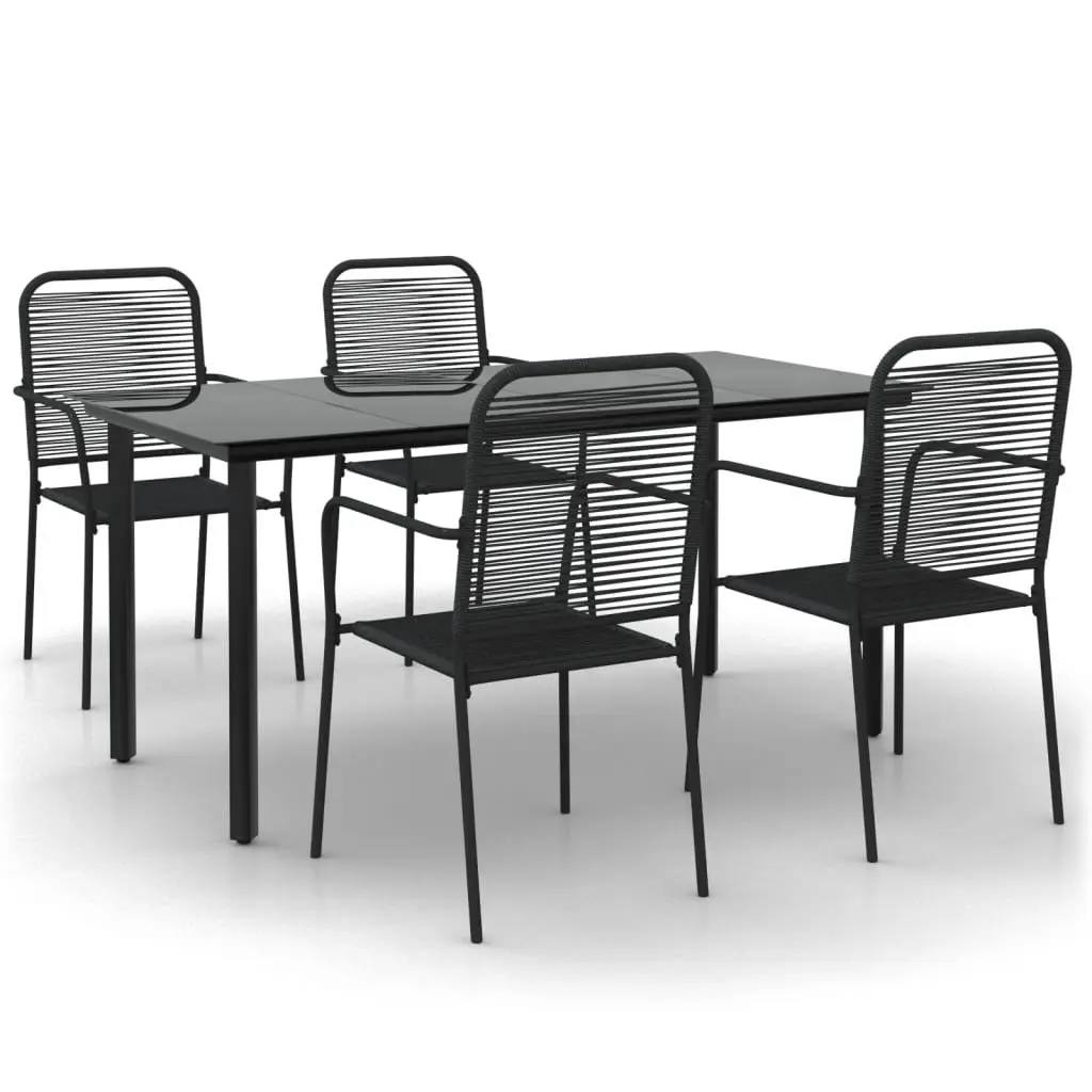 5 Piece Garden Dining Set with Steel Frame