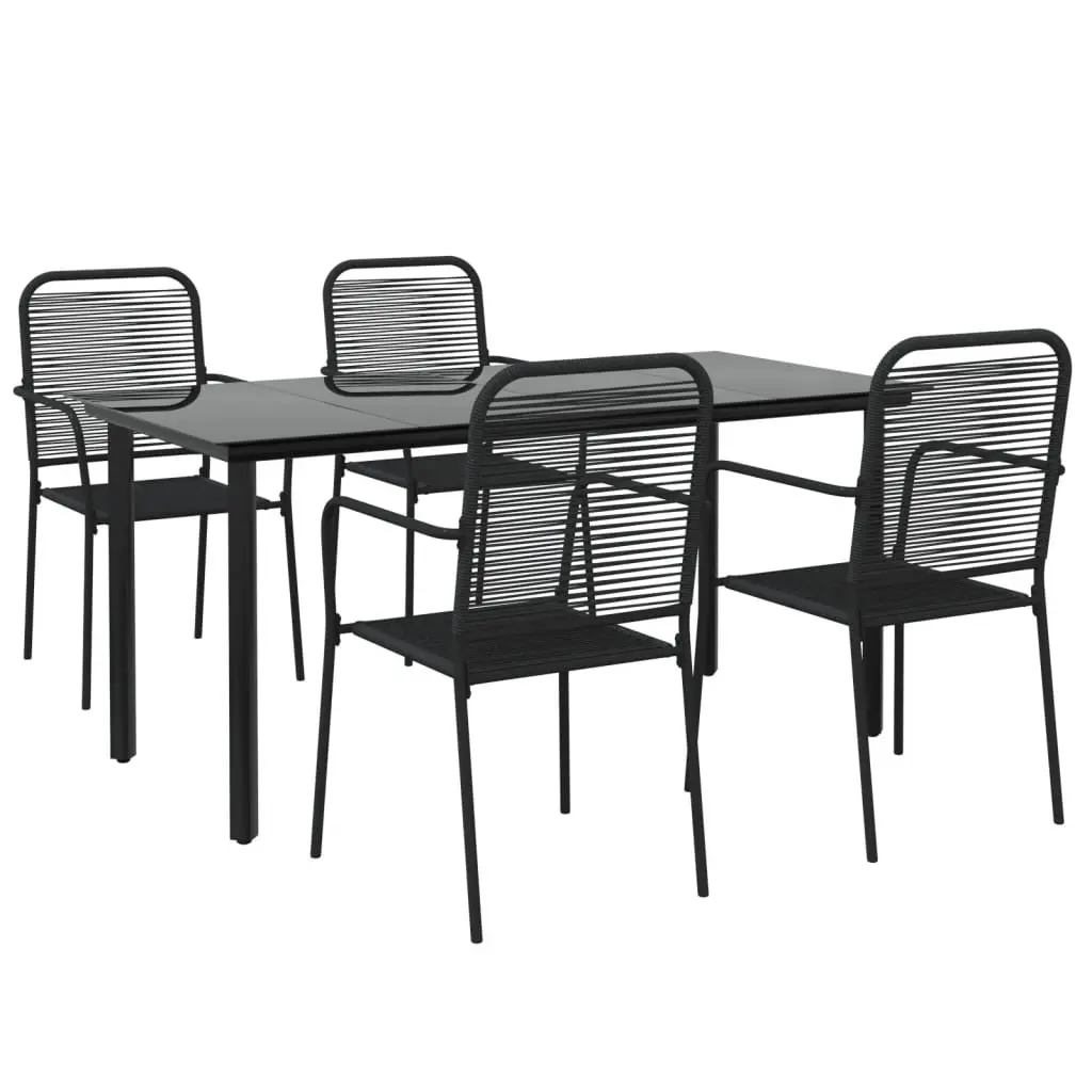 5 Piece Garden Dining Set with Steel Frame