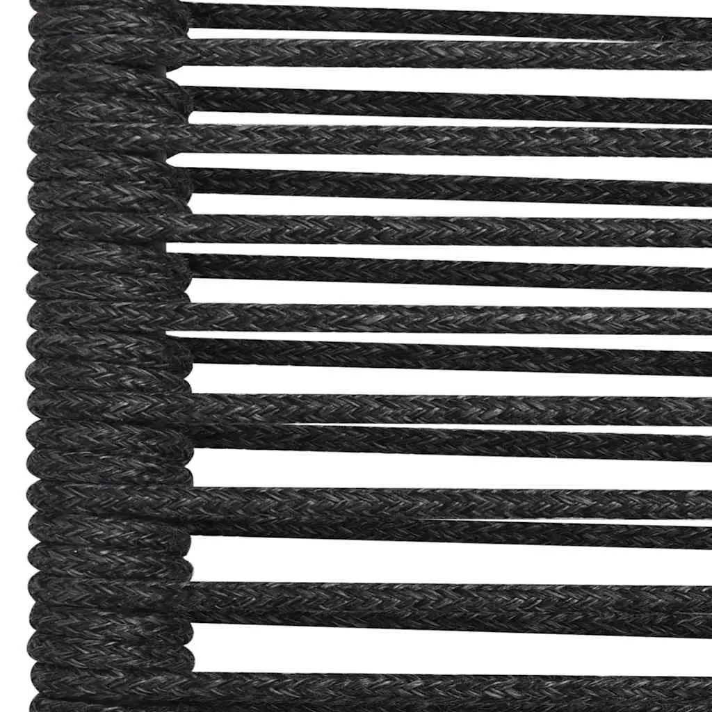 Garden Dining Set Cotton Rope Steel Black Outdoor Patio Furniture