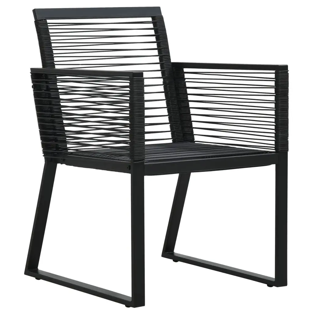 Black PVC Rattan 5 Piece Garden Dining Set