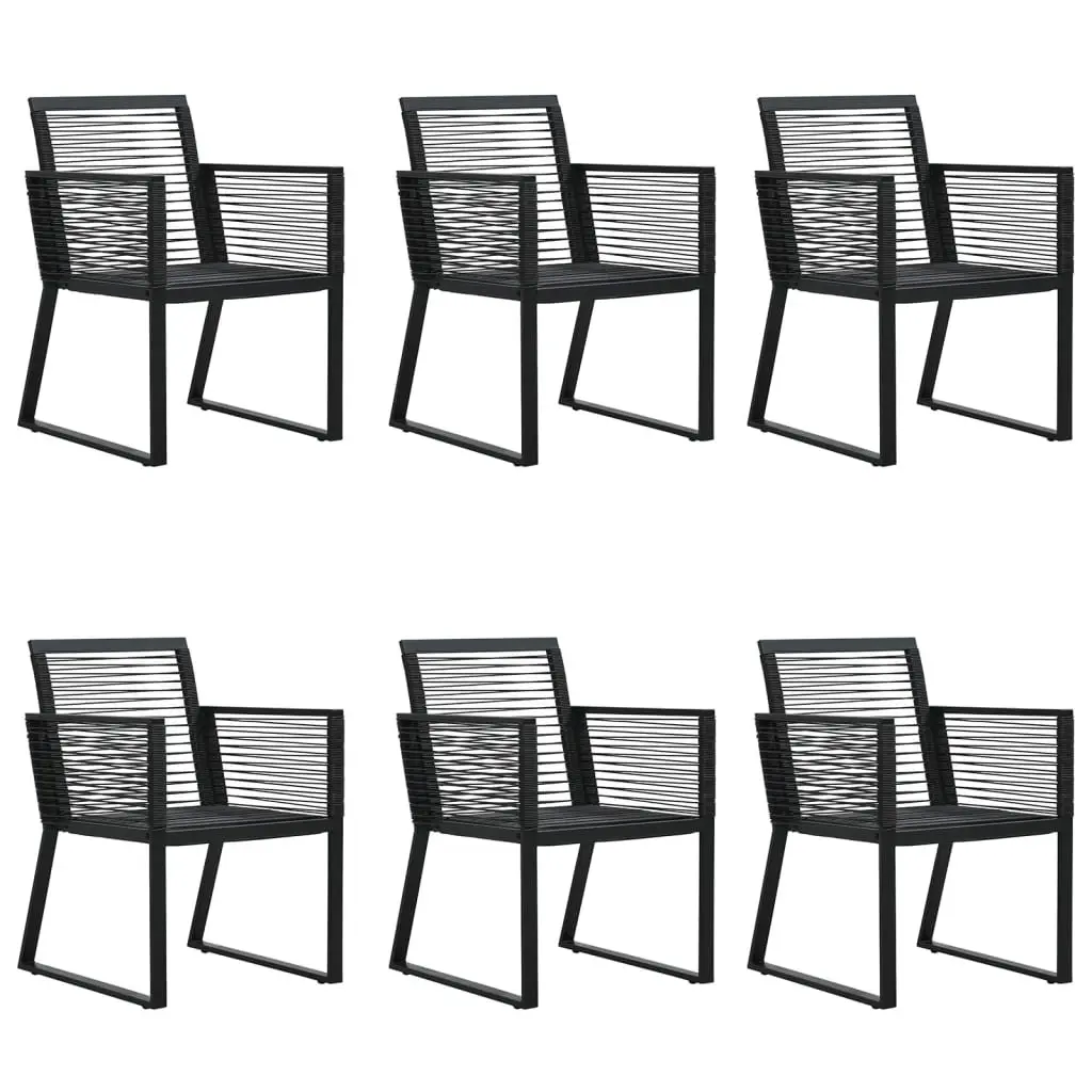 7 Piece Black Rattan Outdoor Dining Set with Table