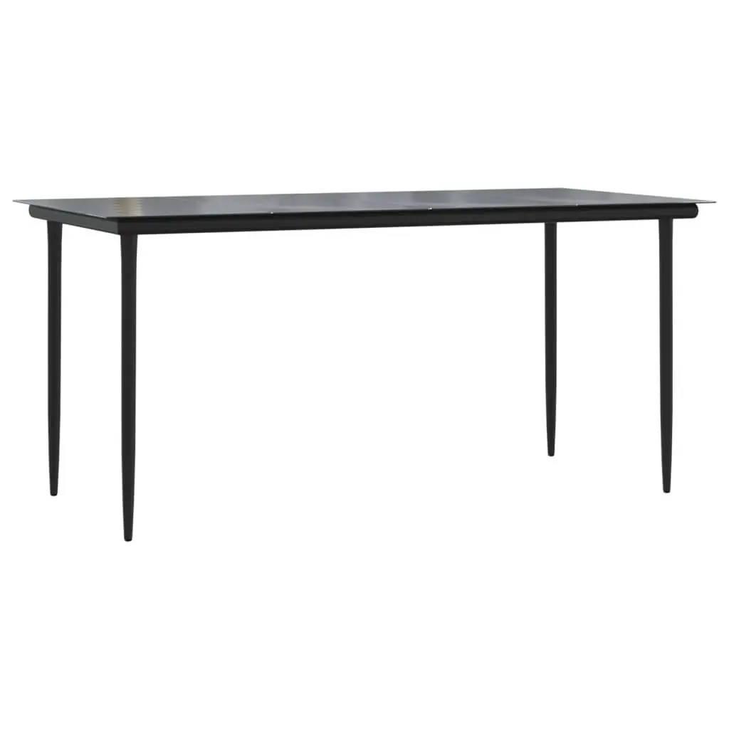 7 Piece Outdoor Dining Set with Grey Black Chairs