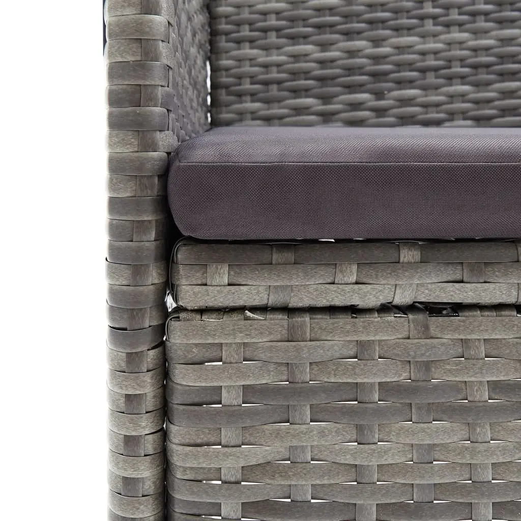 7 Piece Outdoor Dining Set with Grey Black Chairs