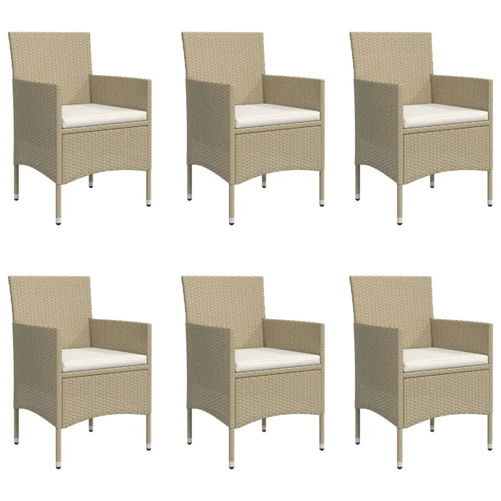 7 Piece Outdoor Dining Set with Cushions Beige