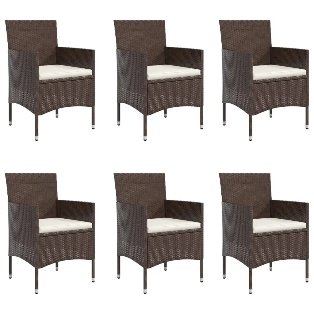 7 Piece Brown and Black Rattan Garden Dining Set