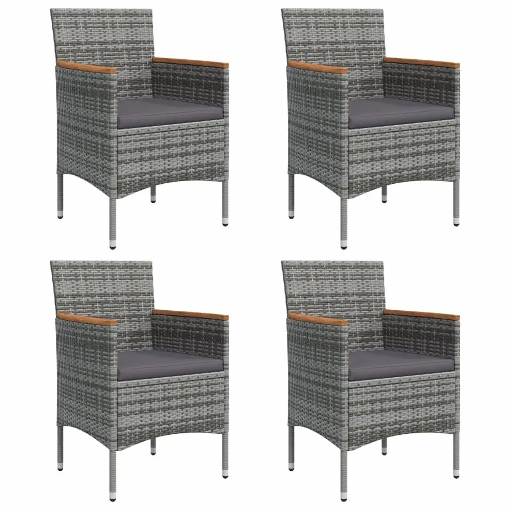 5 Piece Grey Rattan Garden Dining Set