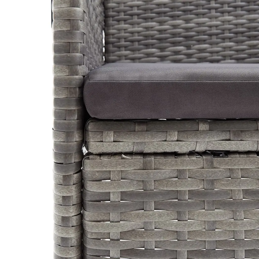 5 Piece Grey Rattan Garden Dining Set
