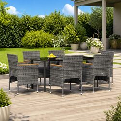 Elegant 7-Piece Garden Dining Set with Cushions