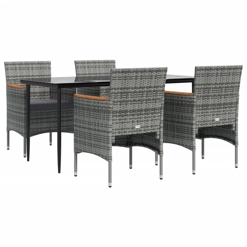 5-Piece Grey and Black Garden Dining Set