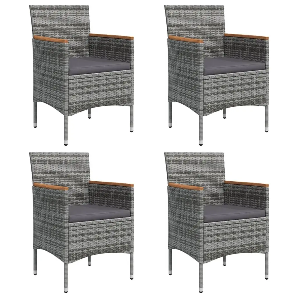 5-Piece Grey and Black Garden Dining Set