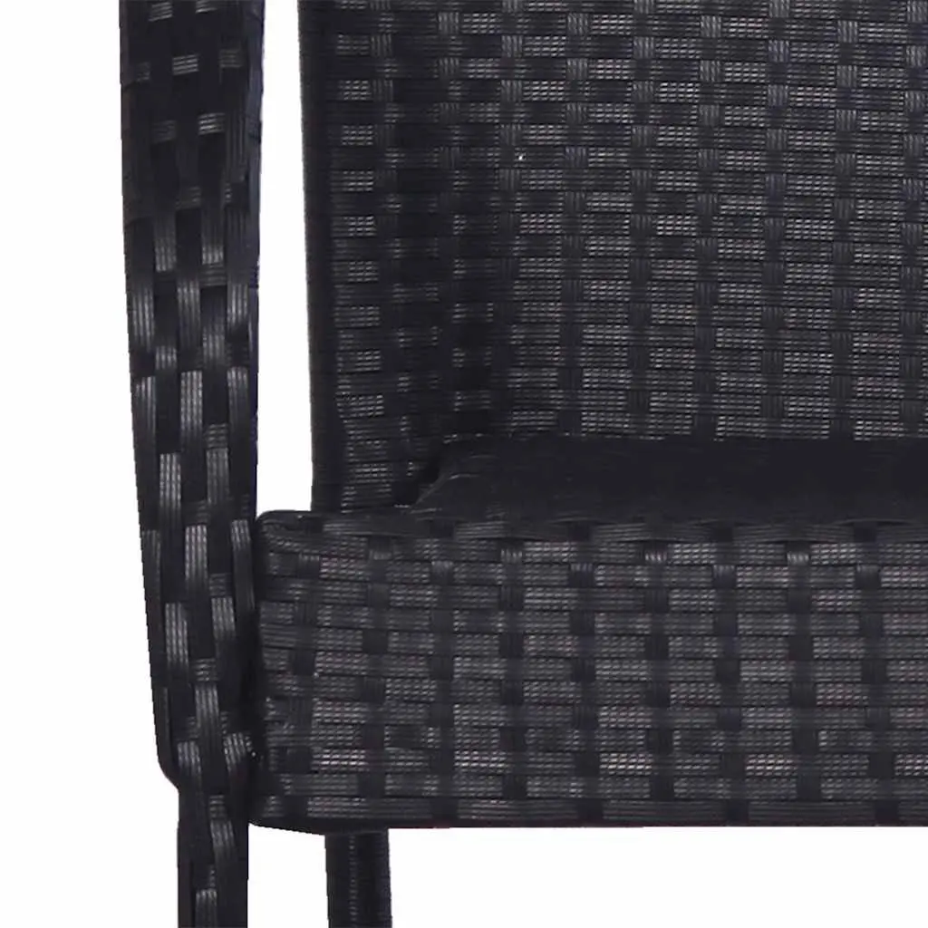 7 Piece Outdoor Dining Set PE Rattan Powder-coated Steel Black