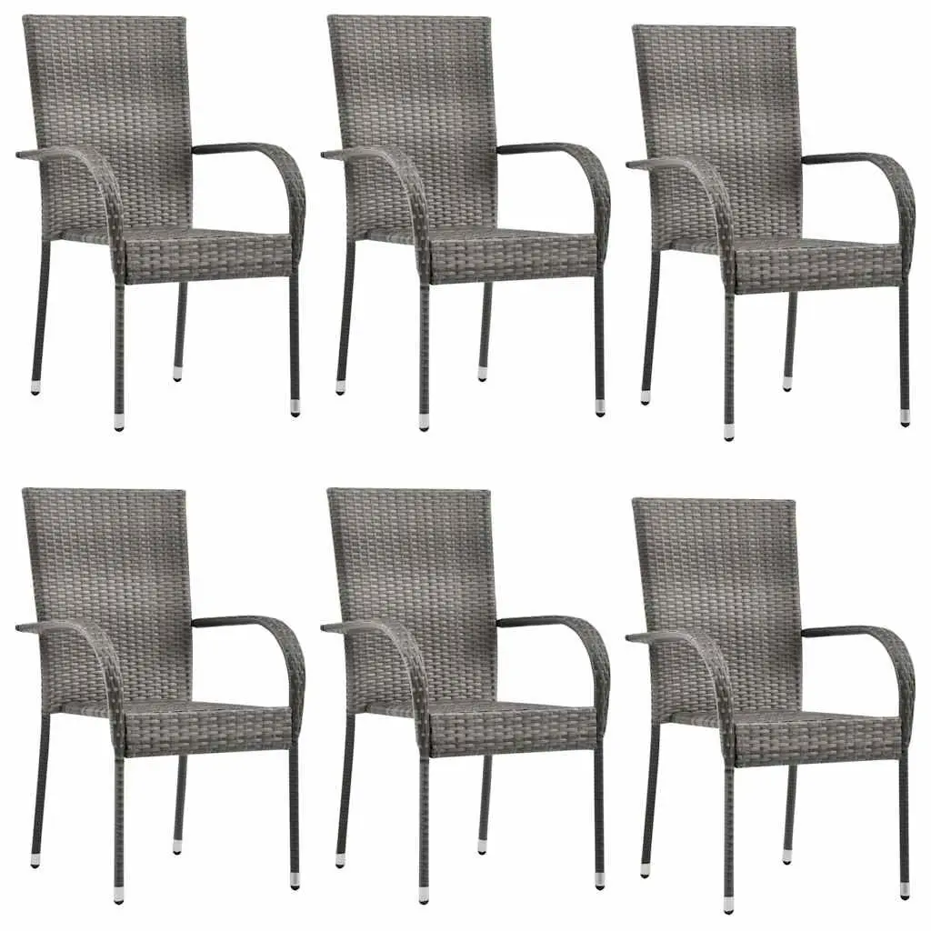 7-Piece Outdoor Garden Dining Set with Durable Grey Rattan